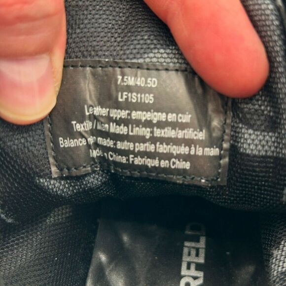 Karl Lagerfeld Recycled Bubble Leather Double Back Zip Hi Top Sneaker Size 7.5 - Picture 4 of 13